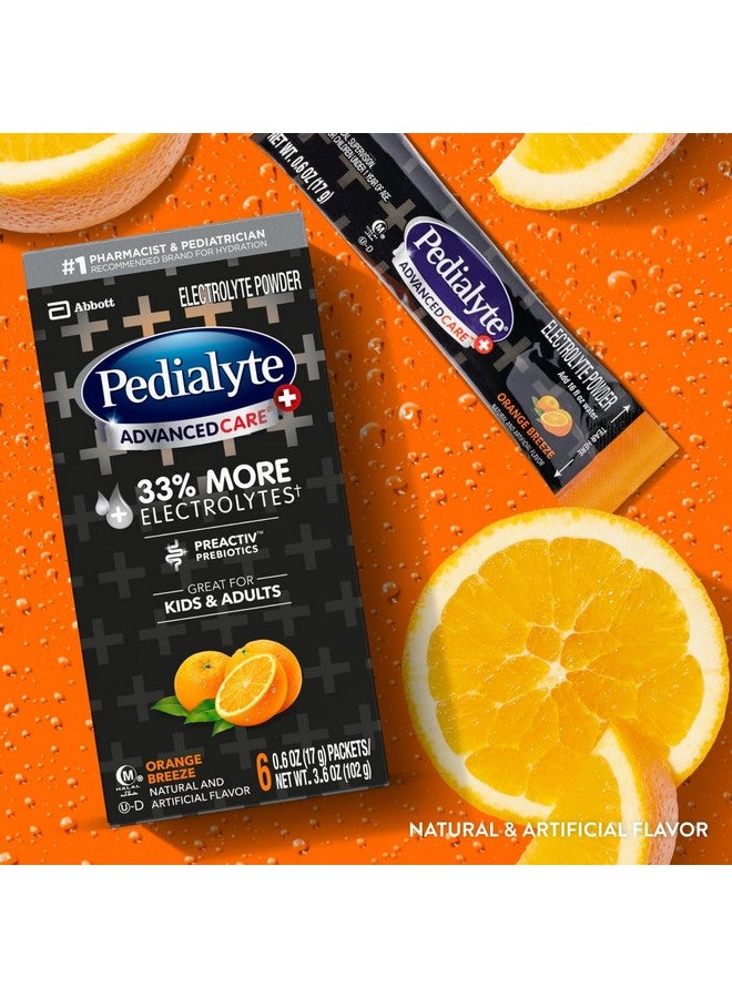 Pedialyte AdvancedCare Plus Electrolyte Powder, Has 33% More Electrolytes and PreActiv Prebiotics, Orange Breeze, 18 Powder Packets - Image 2
