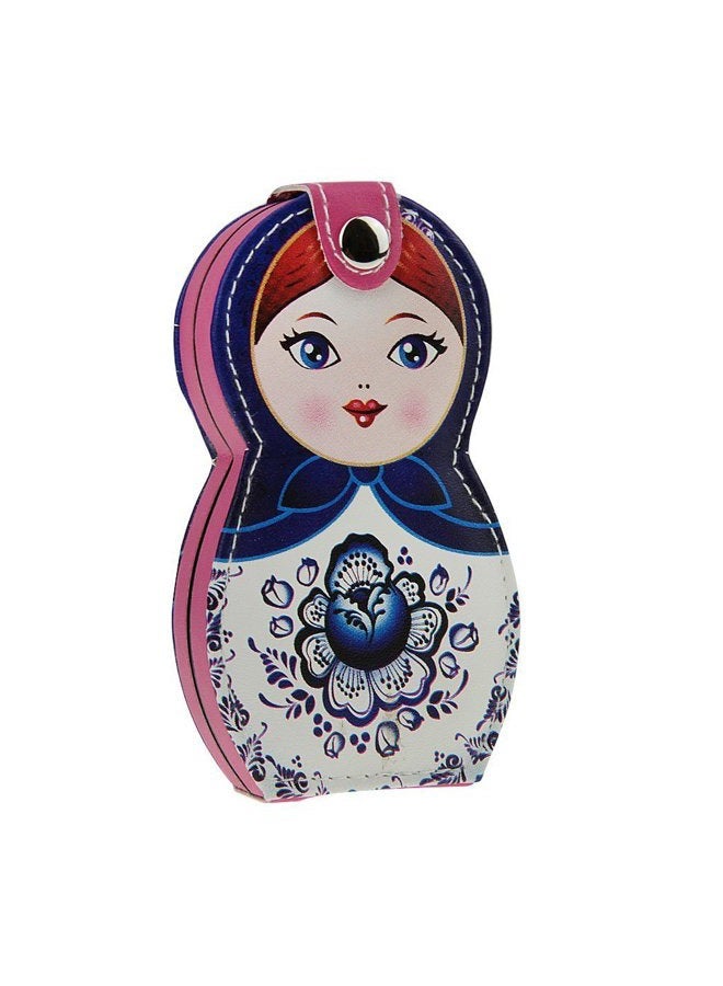 Aibearty Adorable Russian Doll Pattern Stainless Nail Clippers Set of 6Pcs, Professional Grooming Kit, Nail Tools with Luxurious Travel Case - Image 5