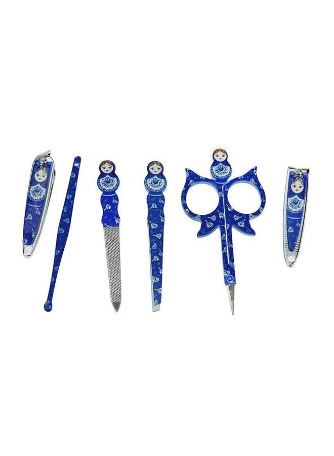 Aibearty Adorable Russian Doll Pattern Stainless Nail Clippers Set of 6Pcs, Professional Grooming Kit, Nail Tools with Luxurious Travel Case - Image 2