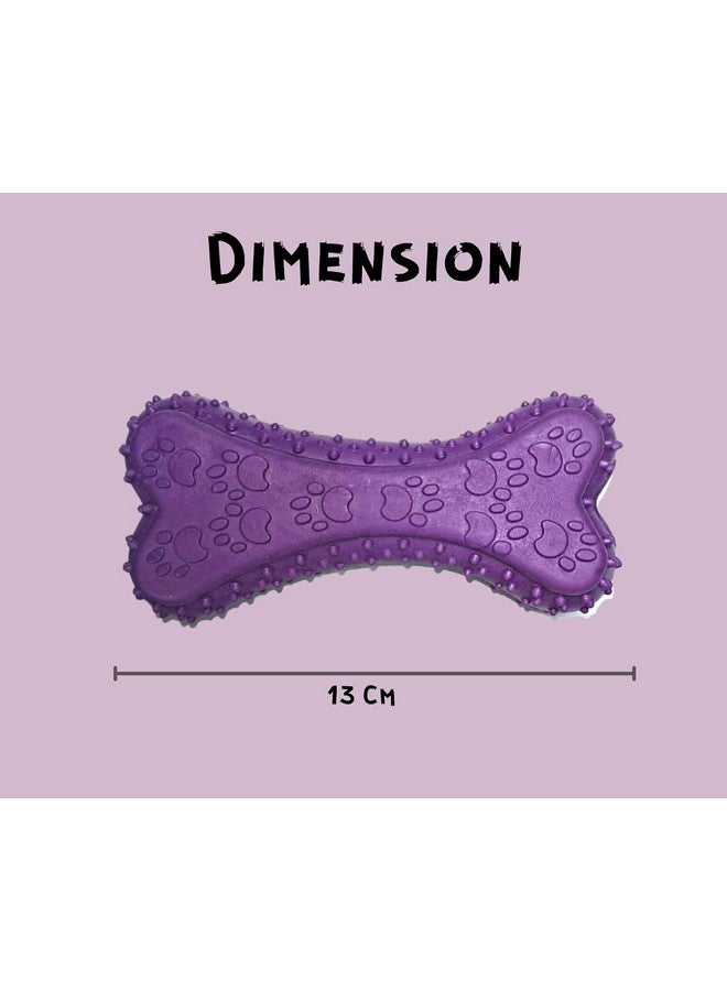 Natural Latex Rubber Squeaky (Prickle Bone) Dog Toy | Suitable For Puppy, Cats, Kitten | Durable, Bone Design, Fetch & Chew Safe Play Toy - Image 2
