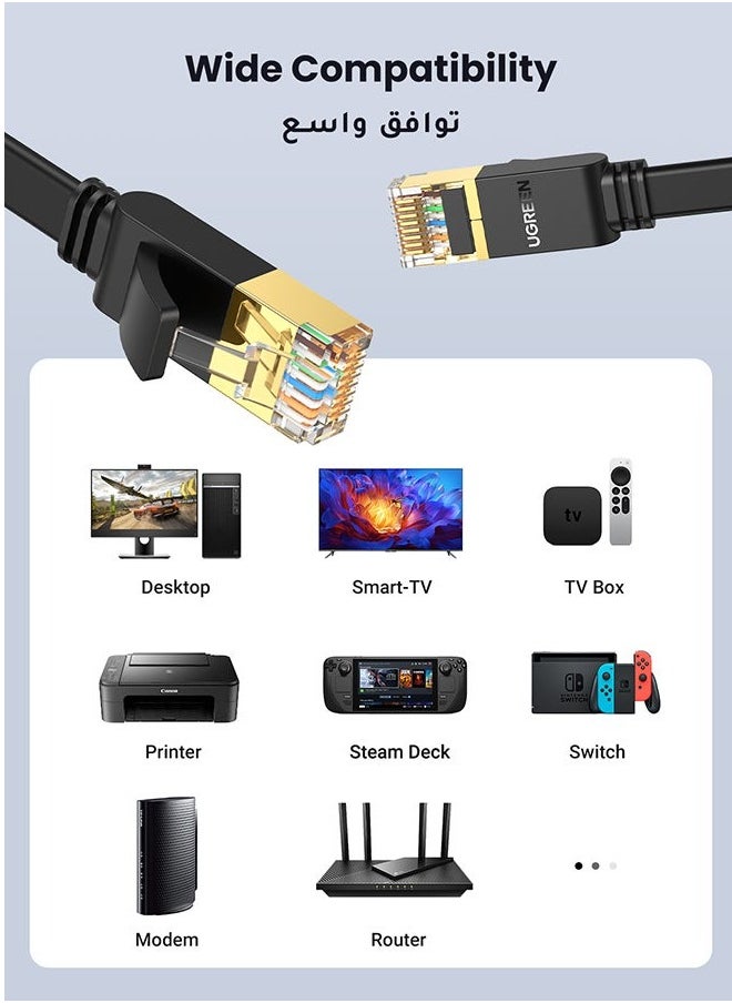 Generic 30M Cat7 Ethernet Cable High Speed Flat GB RJ45 LAN 10GBPS 600Mhz Shielded Internet Network Patch Cord Compatible for Gaming PS5/PS4/PS3 XBOX PC Laptop Modem Router  - Image 3