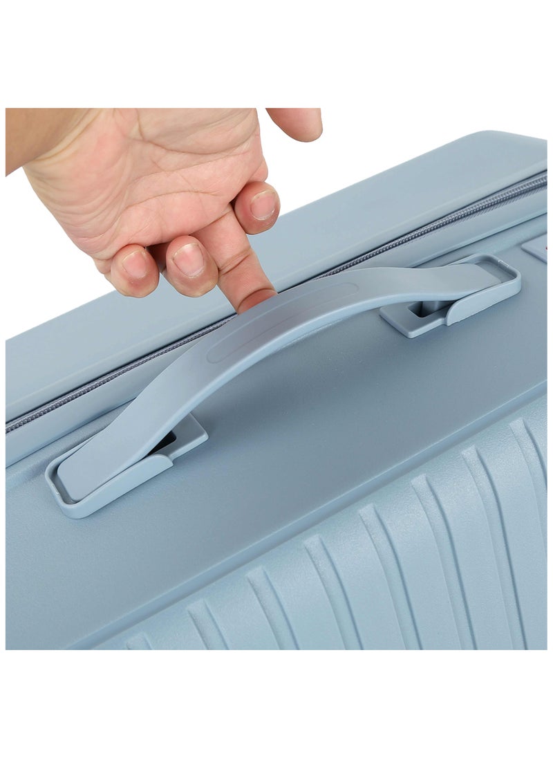 SENATOR - Senator Unisex Expandable PP Fashion Trolley Luggage Set Lightweight Hard Shell Spinner luggage with 360° Degree 4 Twin Wheel and Double Zippers KH1006-GREY BLUE - Image 1