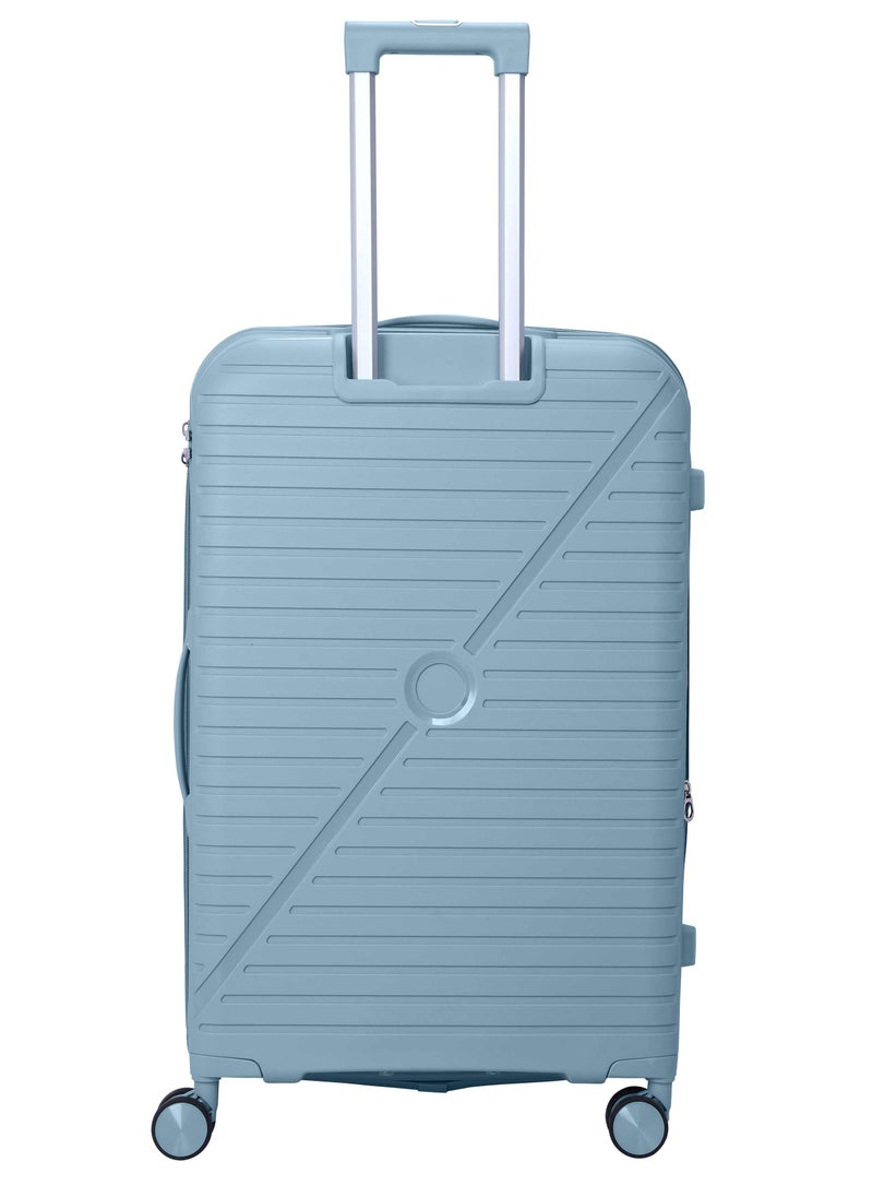 SENATOR - Senator Unisex Expandable PP Fashion Trolley Luggage Set Lightweight Hard Shell Spinner luggage with 360° Degree 4 Twin Wheel and Double Zippers KH1006-GREY BLUE - Image 1