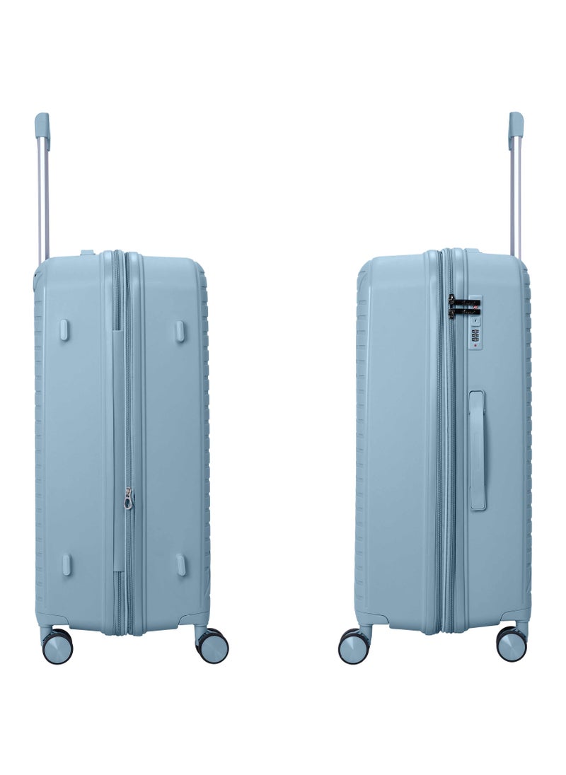 SENATOR - Senator Unisex Expandable PP Fashion Trolley Luggage Set Lightweight Hard Shell Spinner luggage with 360° Degree 4 Twin Wheel and Double Zippers KH1006-GREY BLUE - Image 1