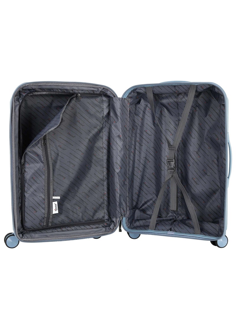 SENATOR - Senator Unisex Expandable PP Fashion Trolley Luggage Set Lightweight Hard Shell Spinner luggage with 360° Degree 4 Twin Wheel and Double Zippers KH1006-GREY BLUE - Image 1