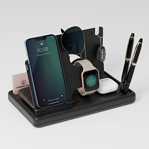 eo Desk Organizer for Office Table – Multifunctional Pen Stand, Phone Holder, Watch Stand – Stylish Stationery Organiser for Study, Office, Corporate Gifting, Employee Gifts (Flappy Black) - Image 2
