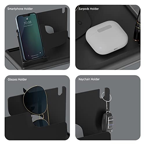 eo Desk Organizer for Office Table – Multifunctional Pen Stand, Phone Holder, Watch Stand – Stylish Stationery Organiser for Study, Office, Corporate Gifting, Employee Gifts (Flappy Black) - Image 4