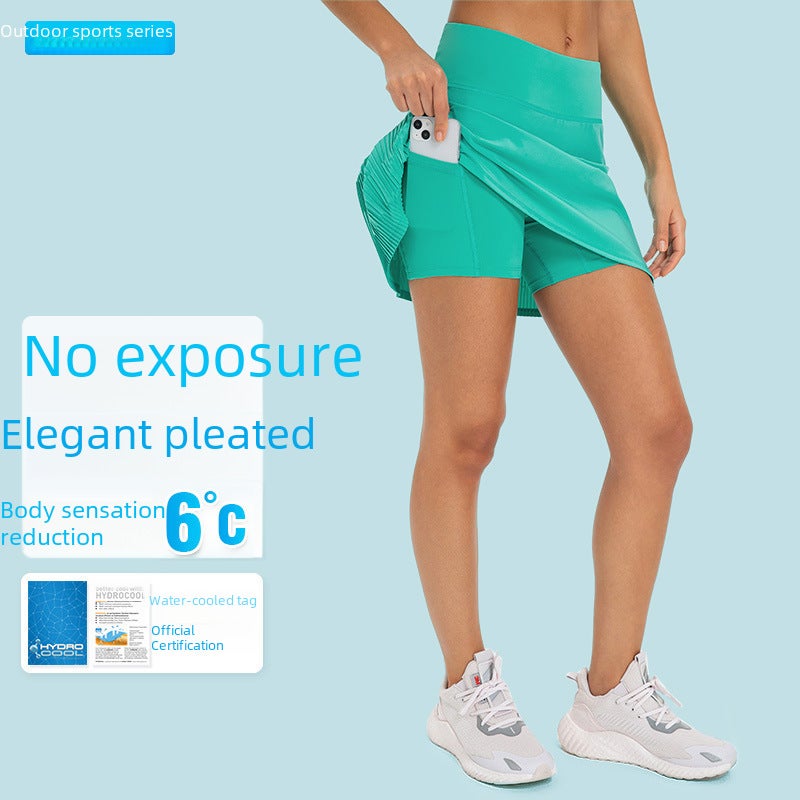 Generic New Quick-Dry Pleated Tennis Skirt with Built-in Shorts for Women DK331 White - Image 2