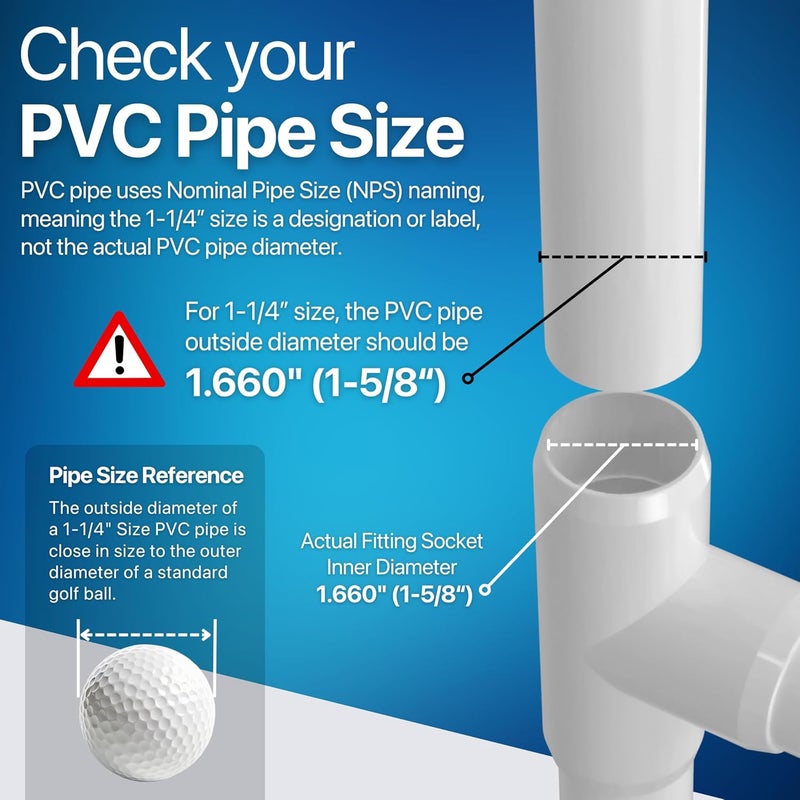 FORMUFIT 1-1/4" Tee Furniture Grade PVC Fitting in White, Made in USA, UV-Resistant, Impact-Proof, 1.660” Actual Socket Diameter (Pack of 4) - F114TEE-WH-4 - Image 5
