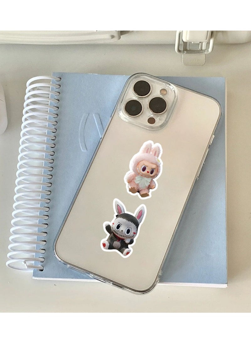 Mr. Penda 62 Pcs Labubu Cartoon Stickers for Teen Water Bottle, Cool Terror Labubu, Waterproof, Vinyl Decal for Kids Adult Girl Laptop, Skateboard, Phone, Guitar, Travel, Case, Bike Decoration  - Image 5