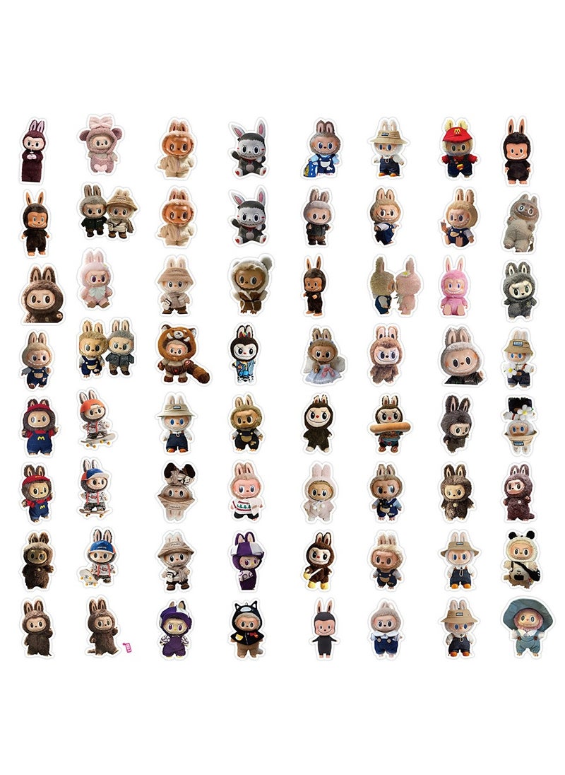 Mr. Penda 62 Pcs Labubu Cartoon Stickers for Teen Water Bottle, Cool Terror Labubu, Waterproof, Vinyl Decal for Kids Adult Girl Laptop, Skateboard, Phone, Guitar, Travel, Case, Bike Decoration  - Image 3