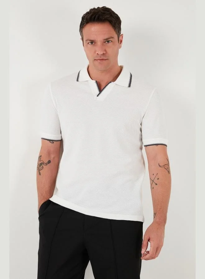 Buratti  Buratti Stretch Cotton Regular Fit Stripe Detailed Polo Collar T Shirt Men's Polo Collar T-Shirt 5902768 for Men | Best Price UAE