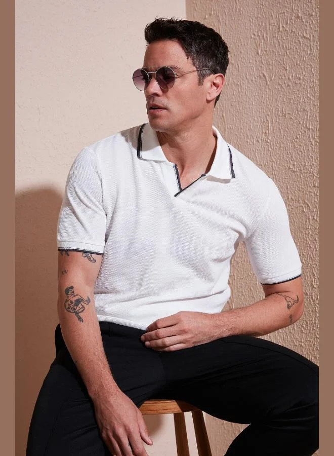 Buratti  Buratti Stretch Cotton Regular Fit Stripe Detailed Polo Collar T Shirt Men's Polo Collar T-Shirt 5902768 for Men | Best Price UAE
