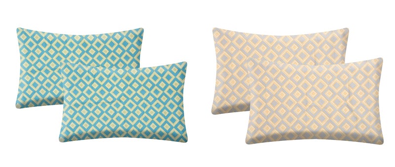 RRC Super Soft Brushed Microfiber Cotton Pillow Covers,Set of 4 Pieces Pillow Covers,17X27(Inches) 43X68(CM) Printed Pillow Covers,Flange on Edges Pillow Covers - Image 1