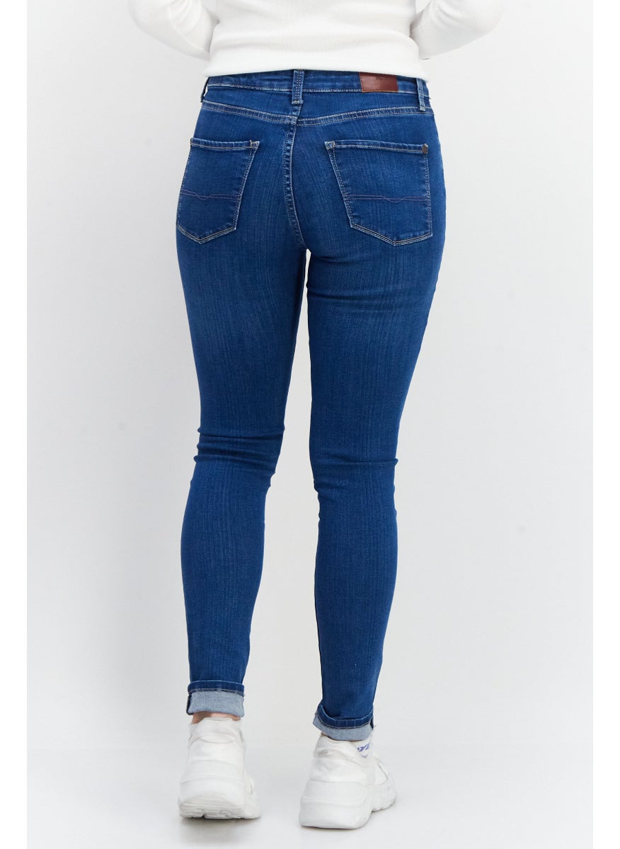 Pepe Jeans - Women Skinny Fit Plain Non-Stretchable Jeans, Blue - Image 1