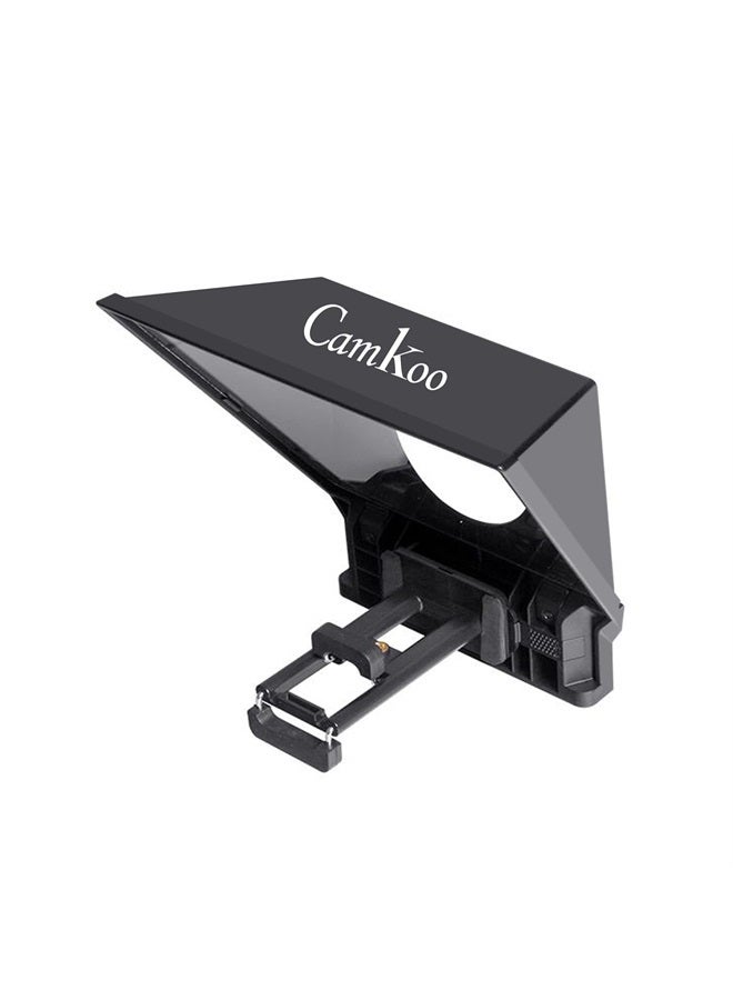 CAMKOO CT2 Teleprompters for iPad Smartphone Tablets DSLR Cameras Adjustable APP Compatible with iOS/Android Portable Teleprompter Kit with Remote Control & Lens Adapter Rings Making Live Streaming 