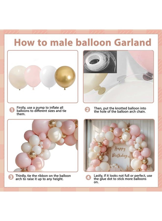PUFFLD White Dusty Pink Balloons for Birthday Baby Shower Gender Reveal Fairy Floral Easter Party - Image 3