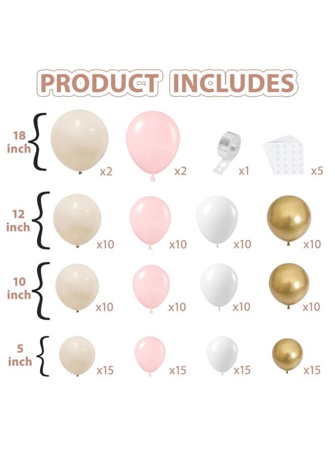 PUFFLD White Dusty Pink Balloons for Birthday Baby Shower Gender Reveal Fairy Floral Easter Party - Image 2