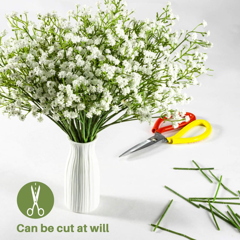 MAQIHAN MAQIAHN 6 Baby Breath Artificial Flowers - Babies Breath Flowers Artificial Bulk Faux Flowers Bouquet White Flores Greenery Real Touch Fake Flowers Arrangements Wedding Centerpieces Tables Decorations - Image 3
