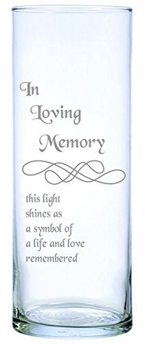 IE Laserware Beautifully Laser Etched Memorial Candle Comes Complete with 3" Floating Candle. Just Add Water and Light The Wick - Image 2