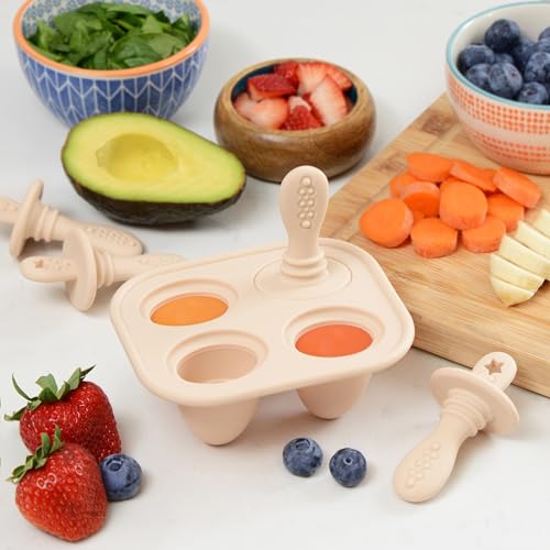 PrimaStella Silicone Petite Pops - Baby Popsicle Mold - BPA Free - Dishwasher Safe - 4 months+ Teether Pops (Pink) - Image 4