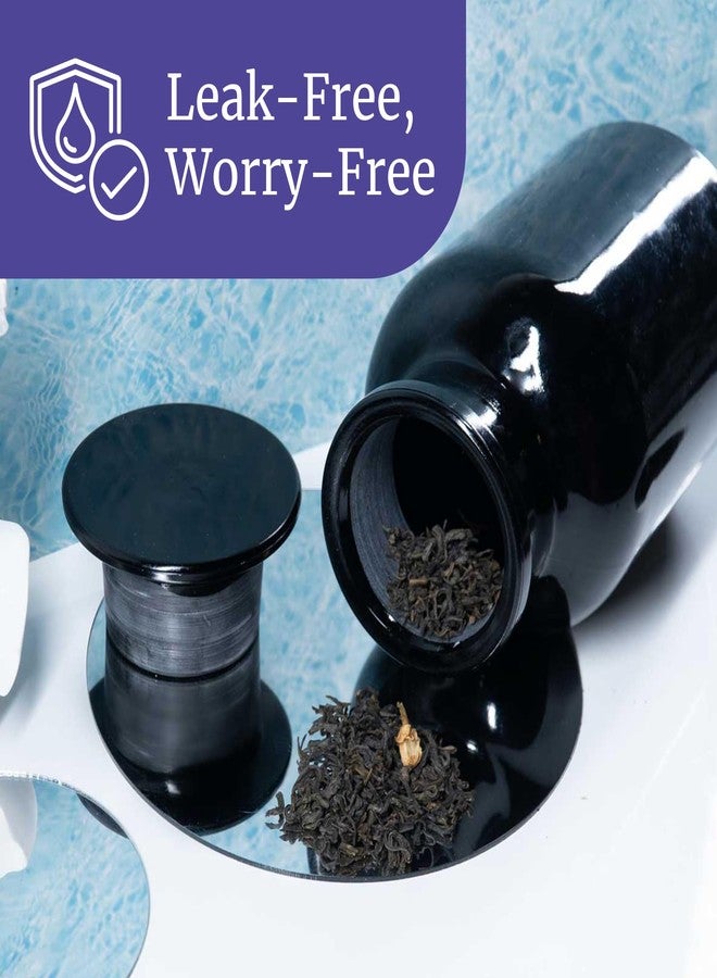 Infinity Jars 1L (34 Fl oz) Black Ultraviolet Blocking Glass Apothecary Jar Airtight Smell‑Proof Refillable Container for Herbs, Spices, Tea & Essential Oils - Image 4