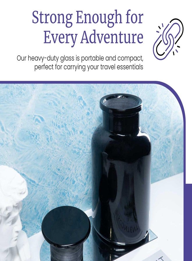 Infinity Jars 1L (34 Fl oz) Black Ultraviolet Blocking Glass Apothecary Jar Airtight Smell‑Proof Refillable Container for Herbs, Spices, Tea & Essential Oils - Image 3