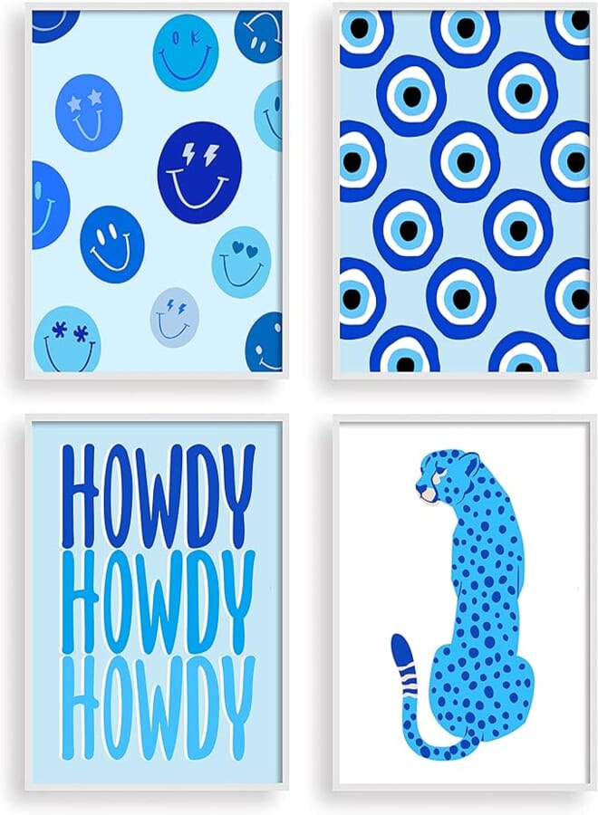 Waschbär Preppy Aesthetic Posters (Blue)