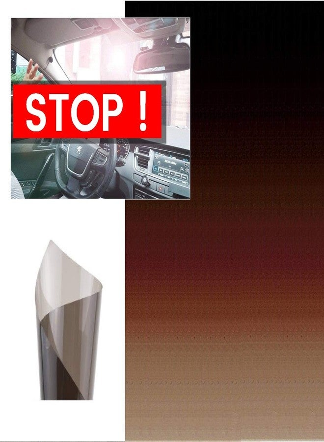 Station Mania Sunvisor Film Strip for Attachment to Windscreen Gradual Color Transparent Smoked Effect of Tint without Reflections Non-metallic. Indoor application at the top for shading and filtration - Image 2