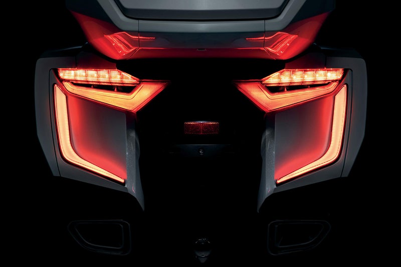 Kuryakyn 3262 Motorcycle Lighting Accessory: Omni LED Run/Turn/Brake Light Saddlebag Accent Inserts for 2018-20 Honda Gold Wing Motorcycles, 1 Pair, RED - Image 5