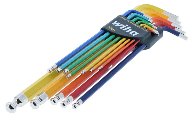 Wiha 66981 13-Piece Color Coded SAE Hex Key Allen Wrench Set, Ball End L-Key, .05"-3/8", Made in Germany - Image 3