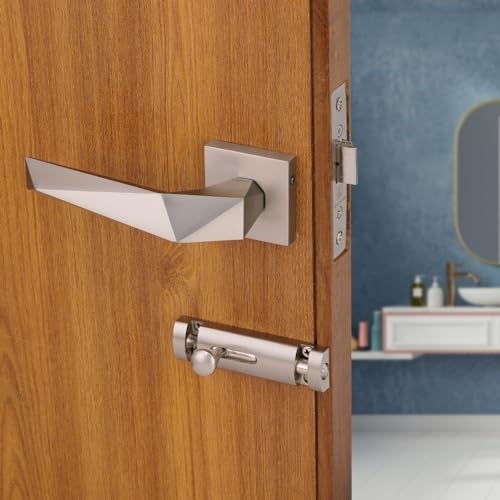LAPO Door Lock Set for Bathroom Door Use | 45x45 Lock Body | Brass Latch | Keyless Operation | Reversible Door Fit Design | Compatible with 30–50mm Thickness | Matt Finish | 3 Years Warranty | Ro-126 - Image 1