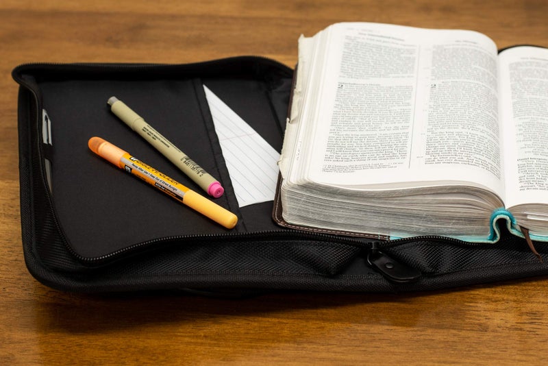 Dicksons Black Ballistic Nylon Fabric Bible Cover Case with Handle X-Large - Image 2