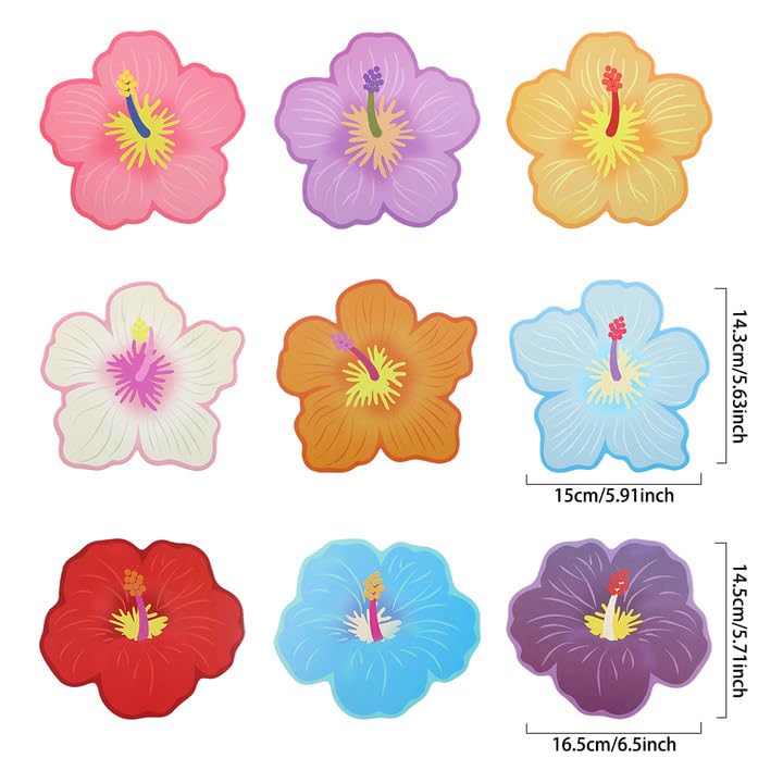 EASUTE 137pcs Moana Birthday Party Supplies, Aqua Blue Coral Pearl Champagne Gold Latex Balloons with Summer Hibiscus Stickers for Tropical Hawaii Luau Tiki Magic Theme Party Supplies - Image 3