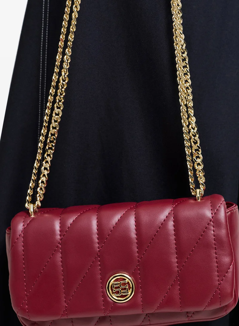 فرنش كونكشن Women Burgundy Aura Shoulder Bag