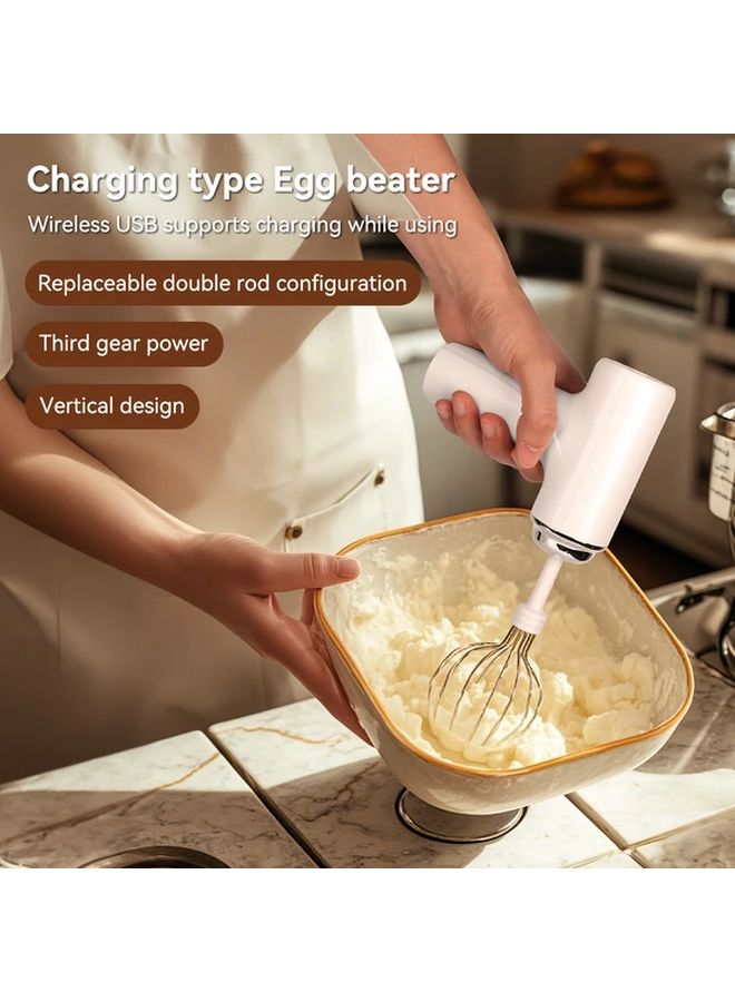 خفاق كيك كهربائي محمول باللون البنفسجي بشاحن USB، أداة خبز محمولة - Image 3