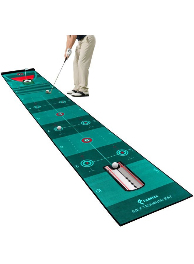 FARROLL Golf Putting Mat Putting Green Indoor Outdoor Training Aid with Putting Cup Putting Mirror Practice Putting Matt for Backyard Home Office (Putting mat) - Image 1