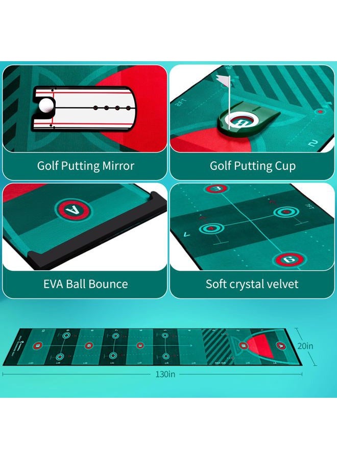 FARROLL Golf Putting Mat Putting Green Indoor Outdoor Training Aid with Putting Cup Putting Mirror Practice Putting Matt for Backyard Home Office (Putting mat) - Image 4