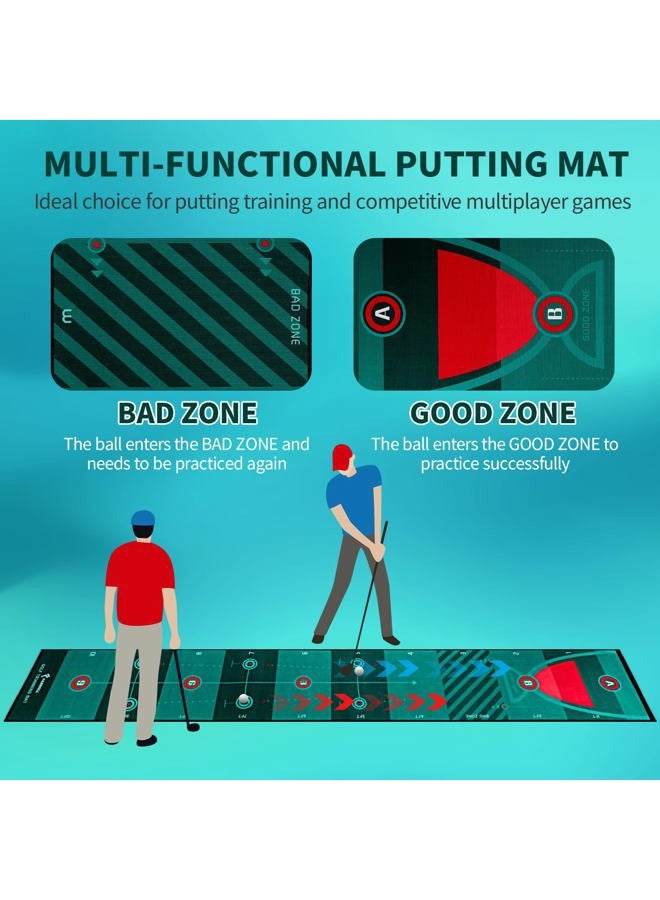 FARROLL Golf Putting Mat Putting Green Indoor Outdoor Training Aid with Putting Cup Putting Mirror Practice Putting Matt for Backyard Home Office (Putting mat) - Image 3
