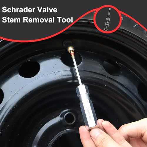 PUIBERS Magnetic Schrader Valve Stem Removal Tools, 4.3 Inch Valve Core Removal Tool Set with 10 Valve Cores,Stainless Steel Tire Valves Tool for Schrader Cores (2-Pack) - Image 2