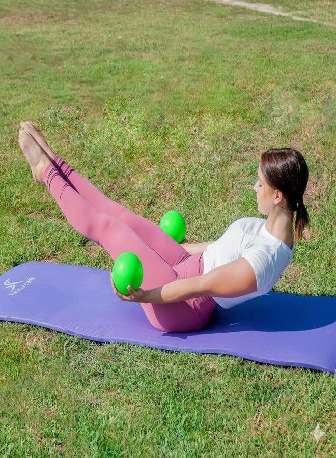 SLYK Toning Ball Soft 1 kg Weighted Vinyl Mini Ball, Natural Sand Filled Medicine Ball for Core Strengthen, Gym, Physiotherapy & Yoga (Neon Green) - Image 3