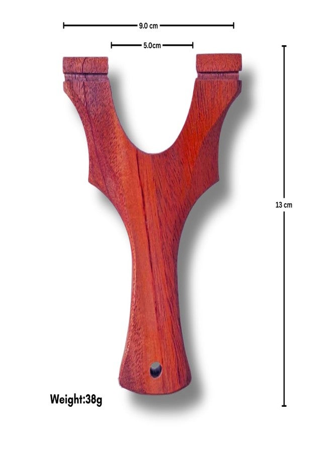 Marksman® Premium Mahogany Wooden TTF Slingshot (8.5cm / 9cm) with 0.75mm Yellow Elastic Band for Outdoor Recreation & Learning Use (Mahogany Wood TTF Slingshot 9.0cm with Yellow Band, Wood) - Image 4