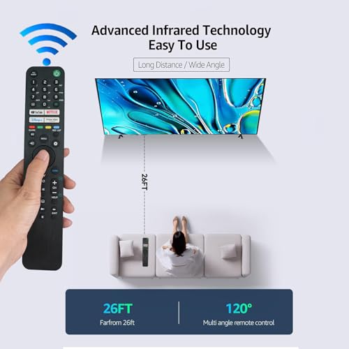 Kassionel Replacement Remote Control Commander Compatible for RMF-TX621E Sony 4Κ 8K HD TV A80J A84J A90J W800 X75 X75A X80AJ X80J X81J X85J X86J X89J - Image 3
