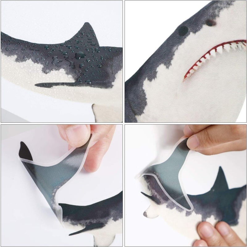 comfrt 8 Pieces of Sharks Stickers Shark Peel and Stick Wall Decals Sharks Removable Wall Stickers Shark Decorations Sea Creature Animal Decal Sticker for Boys Kids Party Room Nursery Home Decor - Image 5