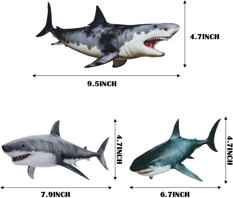 comfrt 8 Pieces of Sharks Stickers Shark Peel and Stick Wall Decals Sharks Removable Wall Stickers Shark Decorations Sea Creature Animal Decal Sticker for Boys Kids Party Room Nursery Home Decor - Image 3