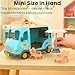 OLEOCA Family Ice Cream Truck Toy Dessert Food Truck Playset with Cash Register Chairs Umbrella Dollhouse Pretend Play Vehicle Gift for Kids Ages 3 - Image 4
