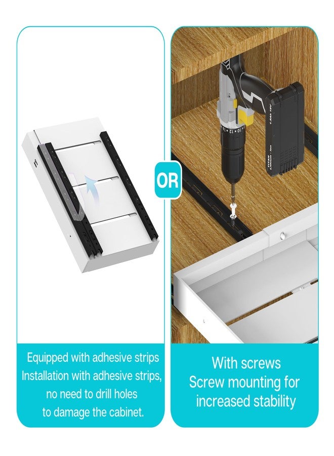 STORKING Expandable Pull Out Cabinet Organizer 17" Deep, Adhesive Pull Out Drawers For Cabinets 13.4"W - 19.7"W，No Drill Pull Out Cabinet Organizer Expandable, Expandablet Drawer For Kitchen, Pantry, Bathroom - Image 4