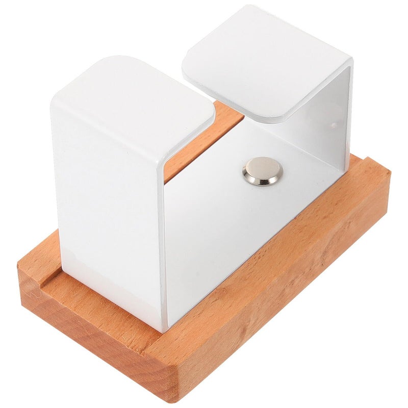 White Beech Wood Wall Mounted Towel Hook No Drilling Required Bathroom Organizer - Image 2