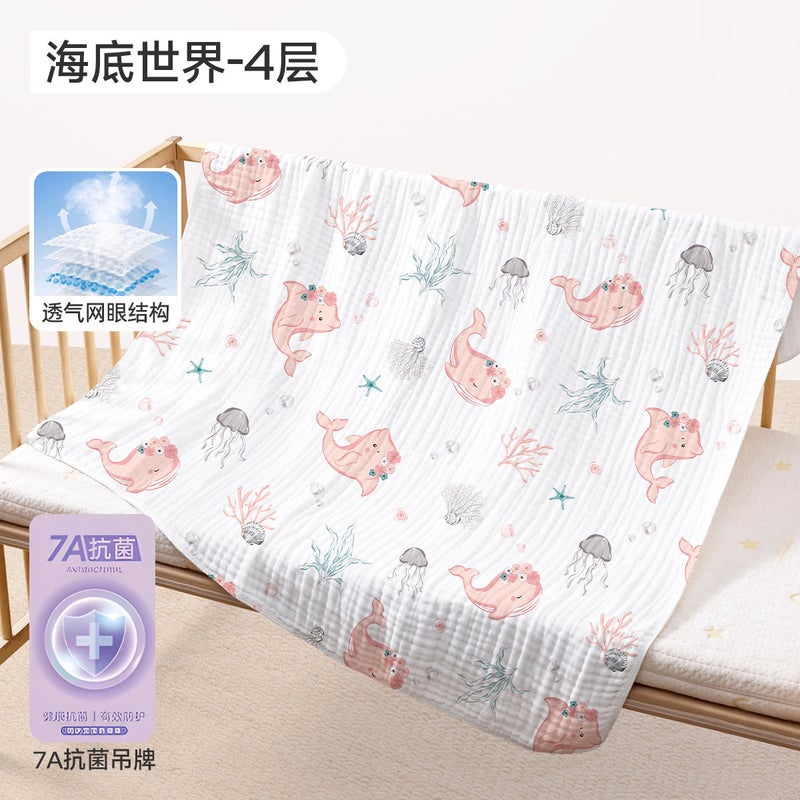 JOYNCLEON Baby Bath Towel - Ultra-Soft, Absorbent Cotton Gauze for Newborns