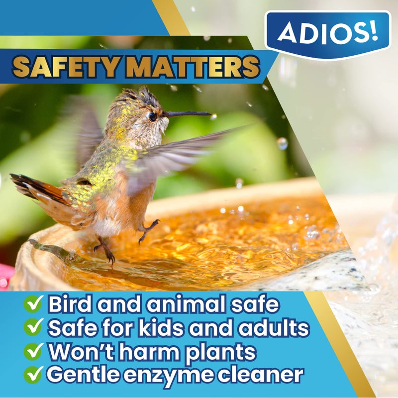 Adios! Fountain Cleaner and Clarifier for Outdoor and Indoor Fountains â€“ Safe for Plastic, Metal, Glass and Stone (16oz) - Image 4